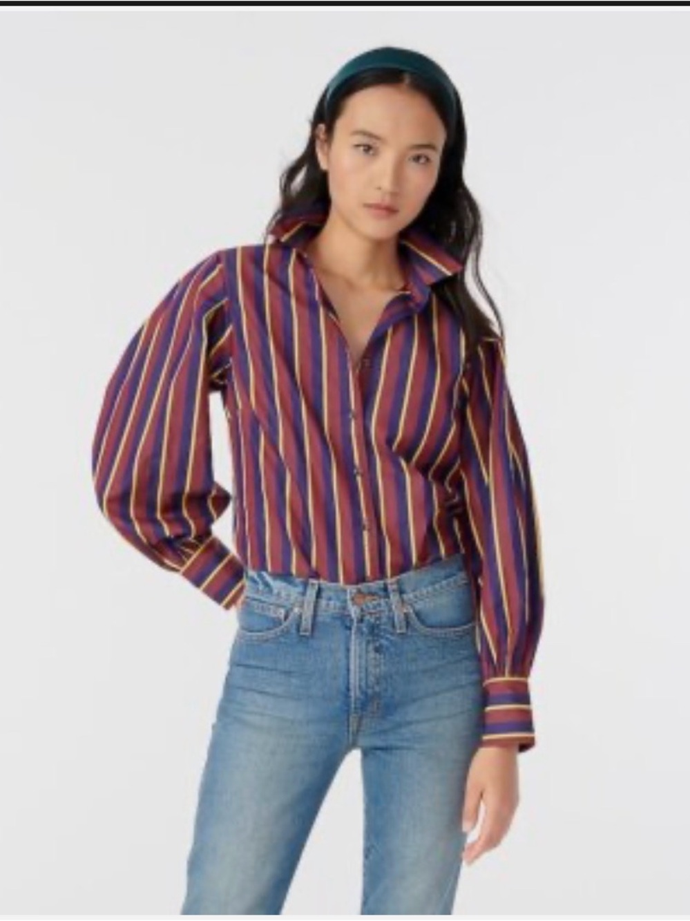 NWT J Crew Retail Thomas Mason for J Crew Billow Sleeve Perfect Shirt Size Large